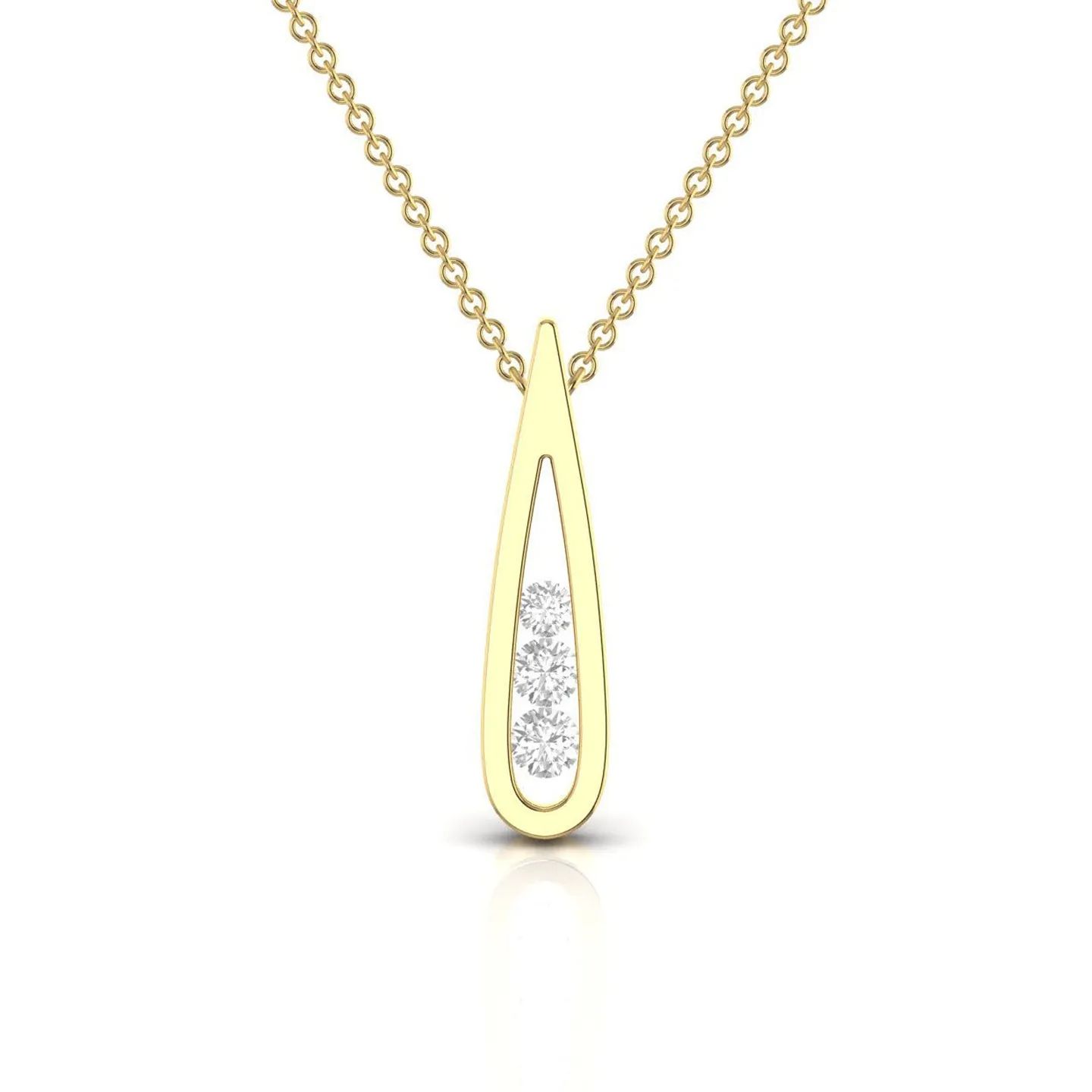 Sleek Silver Droplet Pendant Necklace