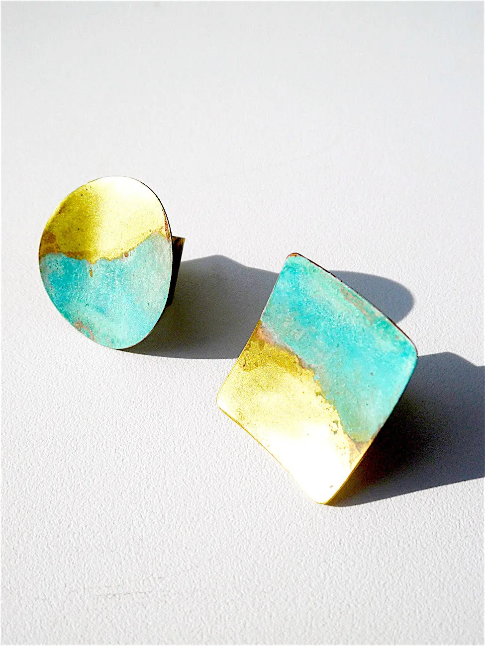 Statement Rings in Brass Gold Patina