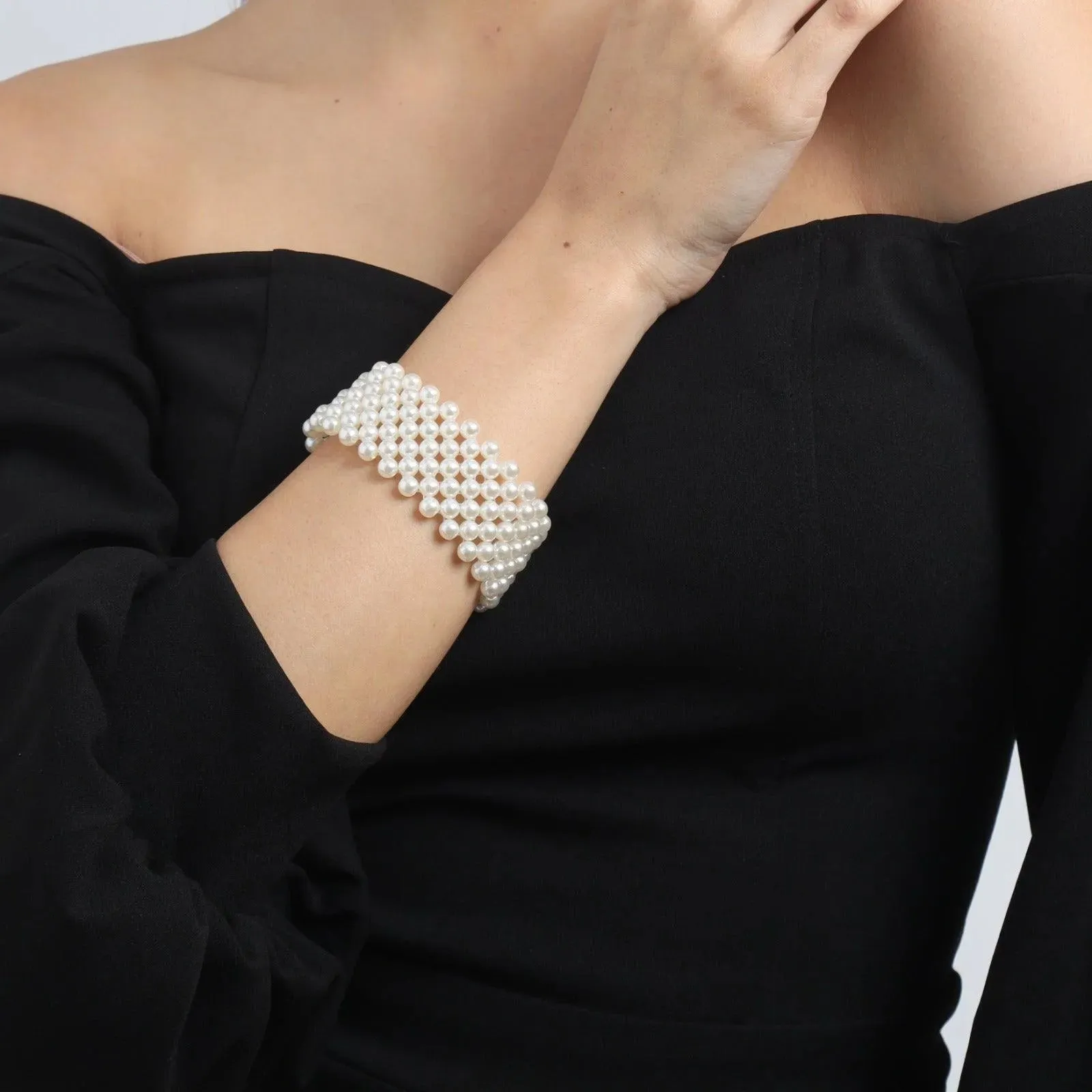 TFC Pearl Mesh Gold Plated Bracelet