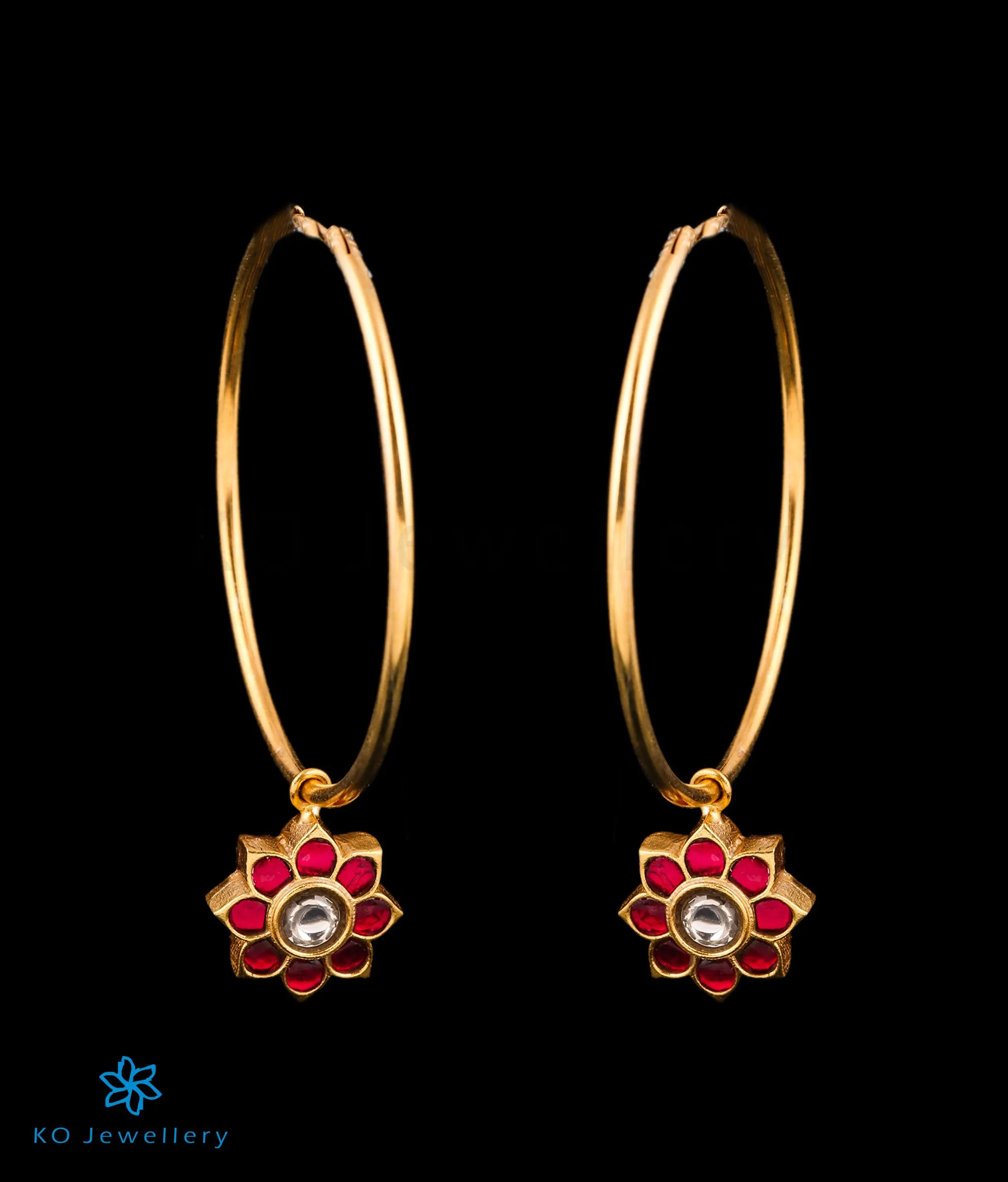 The Phoolmati Silver Kundan Hoops