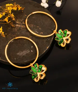 The Zareen Silver Lotus Hoops