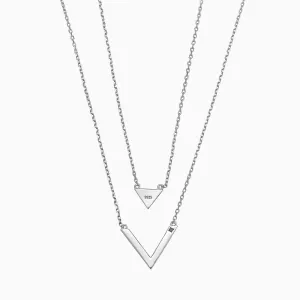 TRIANGLE BLACK DIAMOND V WHITE NECKLACE