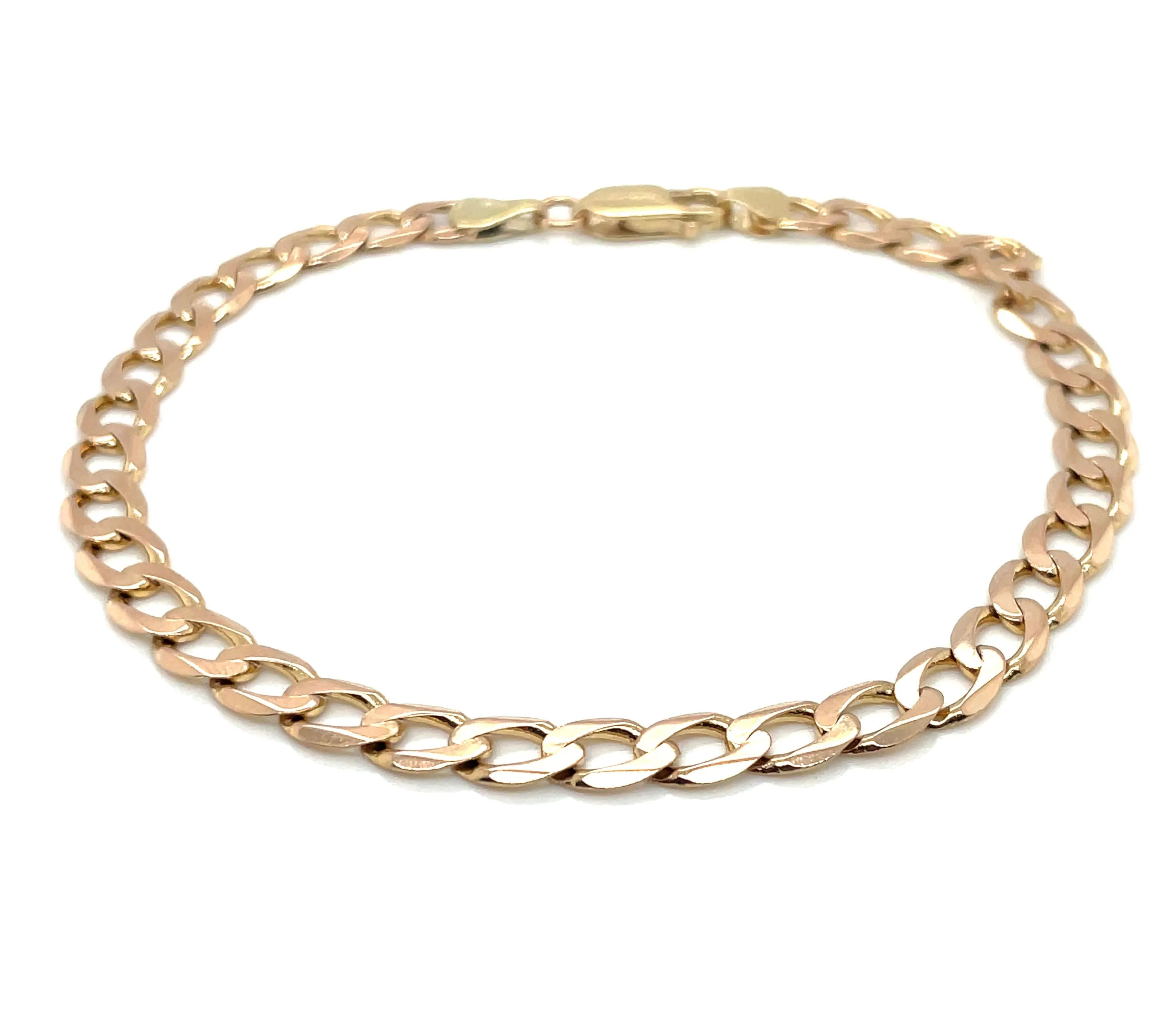 Vintage 9ct Yellow Gold Gents Curb 8” Bracelet