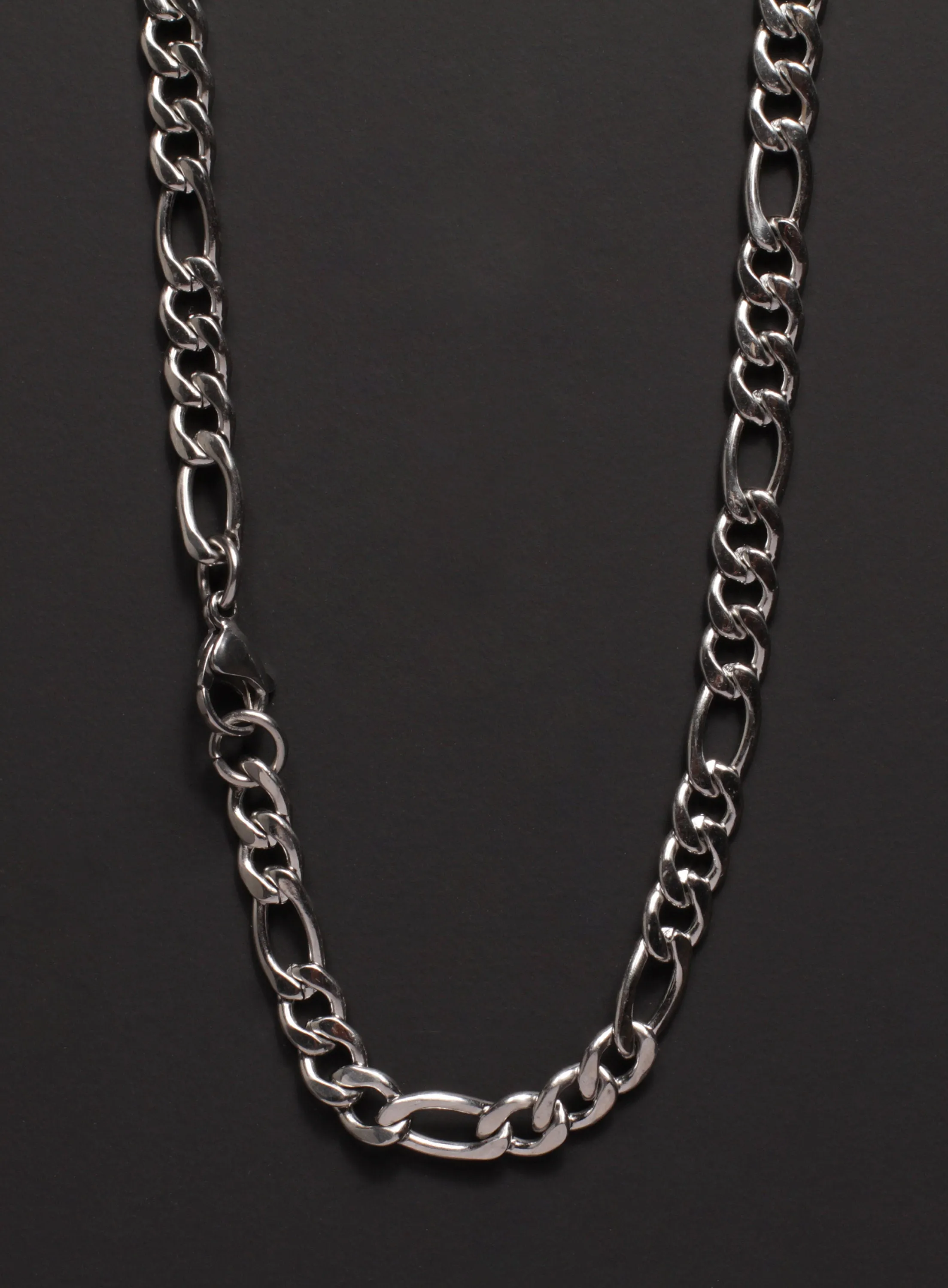 Waterproof 6mm Silver Figaro Chain Necklace