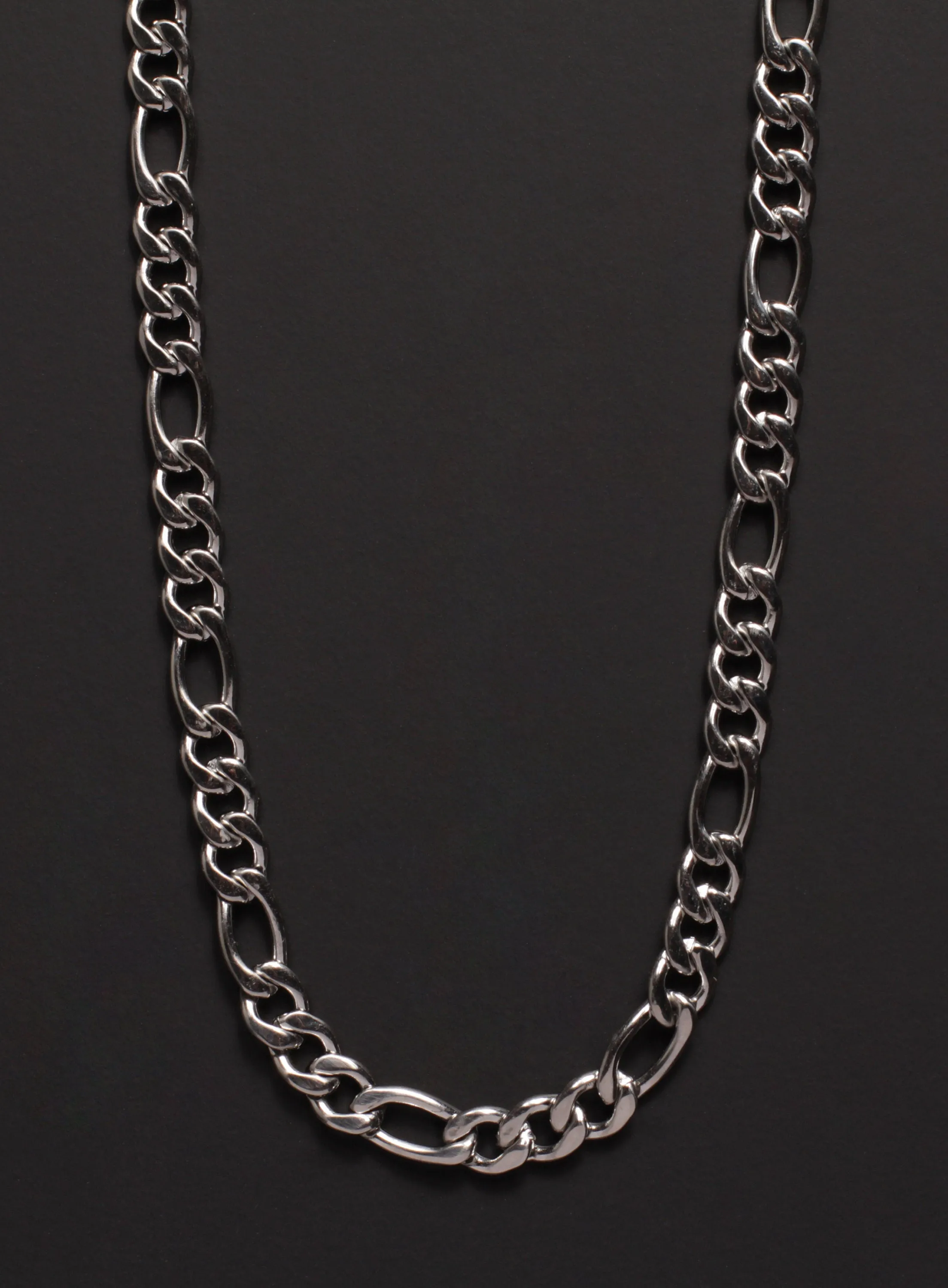 Waterproof 6mm Silver Figaro Chain Necklace