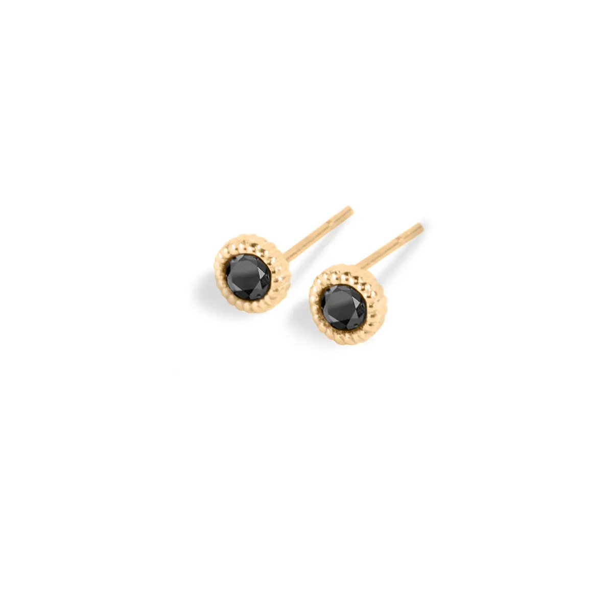 WD138-B - 4mm Bezel Black Diamond Studs