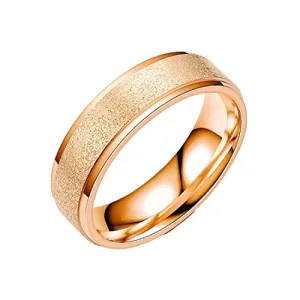 Yellow Chimes Rings for Women Trendy Western Style Stainless Steel Rose Gold Plated Stardust Band Ring for Women and GIlrs(Size US 7)